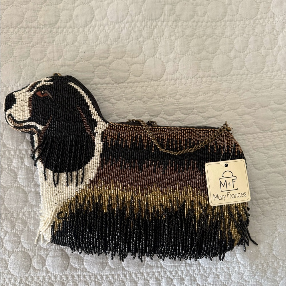 Mary Frances Beaded Fringe Bag in Black and Gold - Wanna Treat?